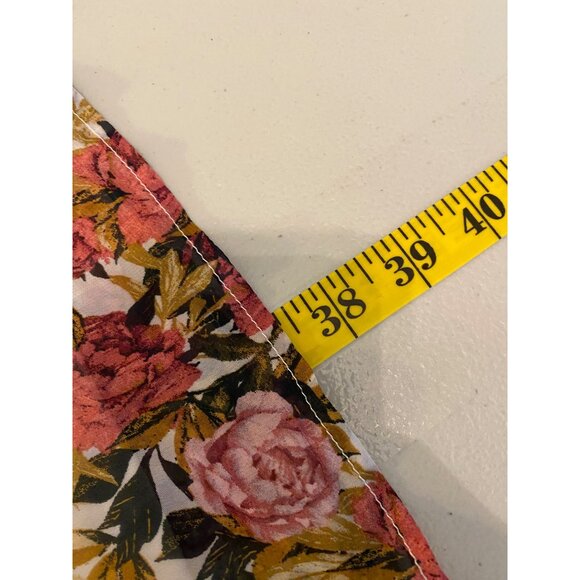 Floral Chiffon Dress or Long Blouse Crisscross Neckline & 3/4 Sleeves Size 0X XL - Picture 5 of 9